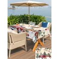 thumbnail image 4 of Outdoor Tablecloth with Umbrella Hole and Zipper, Christmas Rectangle Table Cloth 60x120 Inch Waterproof Tablecloth, Xmas Snowman Truck Snowflake Tree Balls Vintage Picnic Table Cover for Patio, 4 of 7