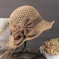 thumbnail image 2 of Elegant Woven Straw Sun Hat with Bow Summer Beach Sun Straw Hats for Women Wide Brim Packable Travel Bucket Hats, 2 of 3