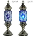 thumbnail image 5 of Turkish Cylinder Table Lamp Mosaic Glass Accent Boho Lamps Moroccan Lantern Blue Star, 5 of 7