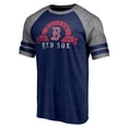 thumbnail image 2 of Men's Fanatics Heather Navy Boston Red Sox Utility Two-Stripe Raglan Tri-Blend T-Shirt, 2 of 3