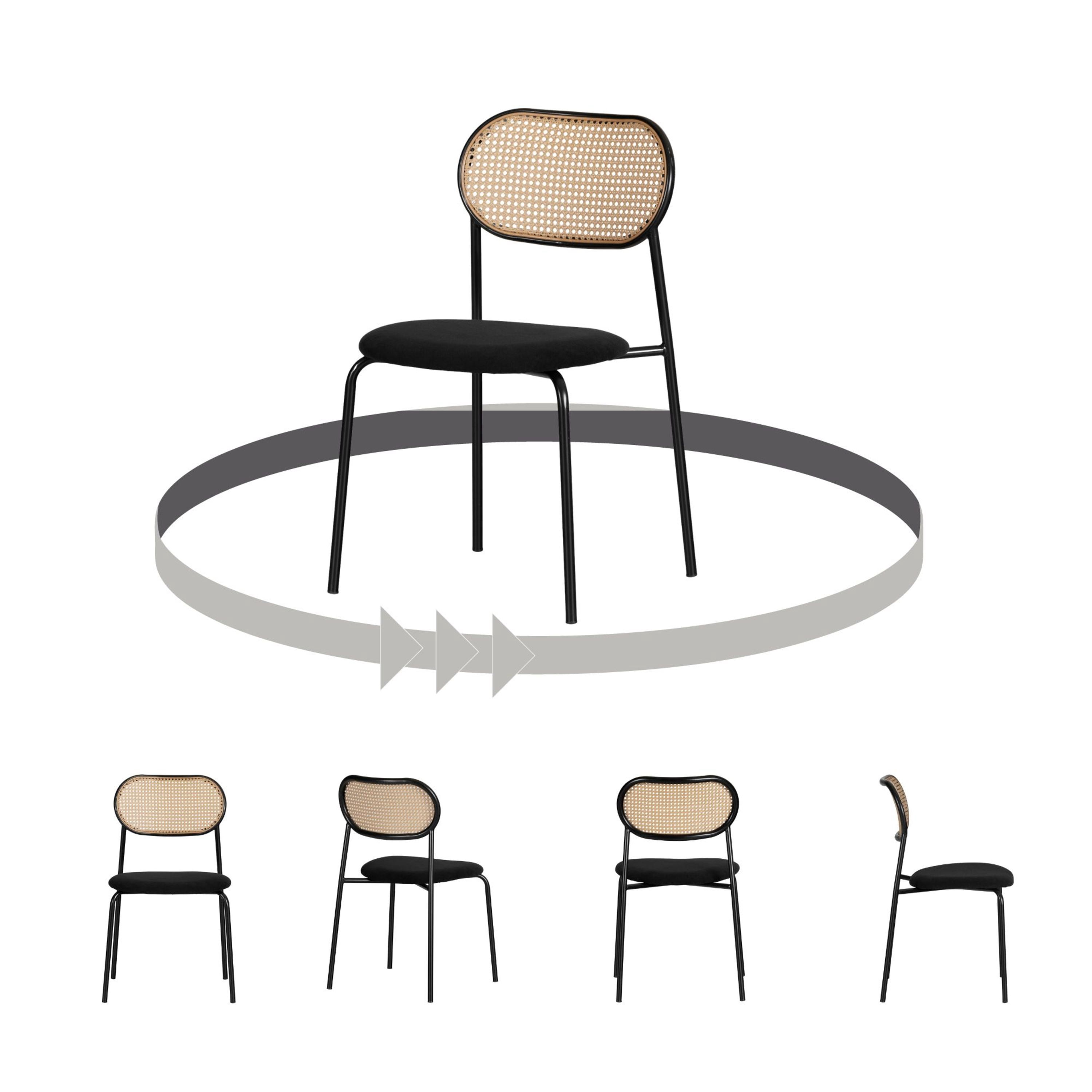 SAFAVIEH Galway Contemporary Cane Dining Chair, Black/Natural