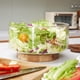 thumbnail image 3 of Juego de ensaladeras HouseJoy de vidrio grande con base de madera de acacia, 3 of 8