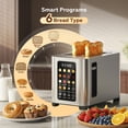 thumbnail image 3 of Toaster 2 Slice, 6 Bread Types & 8 Browning Settings, 1.6" Wide Slots for Bagels, Patbrela Full LED Color Touch Control, Breakfast for Home Kitchen, 3 of 10