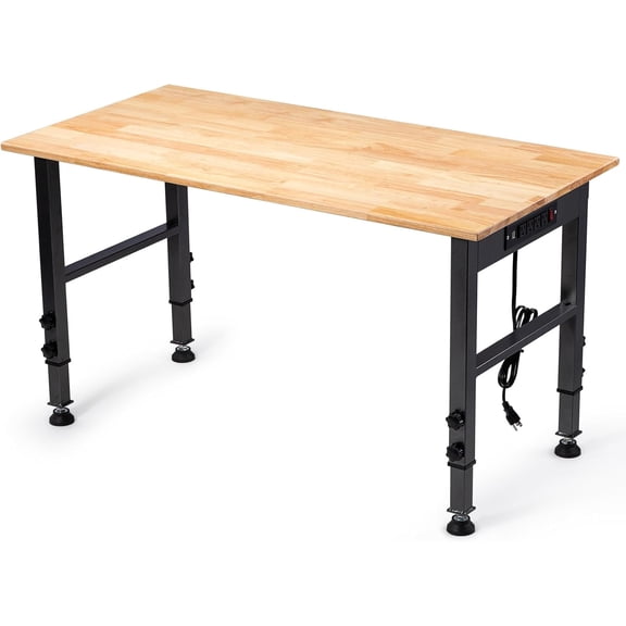 Workbench，ENJOYWOOD 2000 LBS Load Capacity Rubber Wood Top Workstation forhome diy