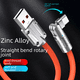 thumbnail image 2 of Cable de carga tipo C Cable de datos de carga rápida para teléfono móvil Android Codo de aleación de zinc Cable de datos giratorio de 180 grados, 2 of 4