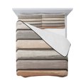 thumbnail image 7 of Brown Beige Stripes Twin XL Size Down Alternative Comforter,Lightweight Comforter Quilt Bedding Set with Pillow Shams Geometric Painting Neutral Textured Bed Comforter Duvet Insert 68"x98", 7 of 7