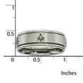 thumbnail image 5 of Titanium Ridged Edge 8mm Laser Design Brushed & Polished Band, 5 of 9