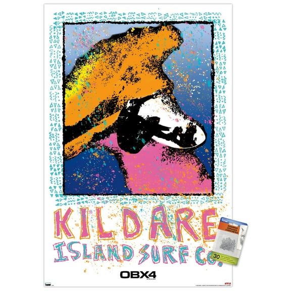 Netflix Outer Banks: Season 4 - Male Kildare Island Surfboard Co. Wall Poster with Pushpins, 22.375" x 34"