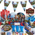 thumbnail image 1 of decoraciones de fiesta temáticas de juego para niños, pancarta de pastel, vajilla de fiesta de cumpleaños, decoración de fondos, suministros de fiesta, 1 of 4