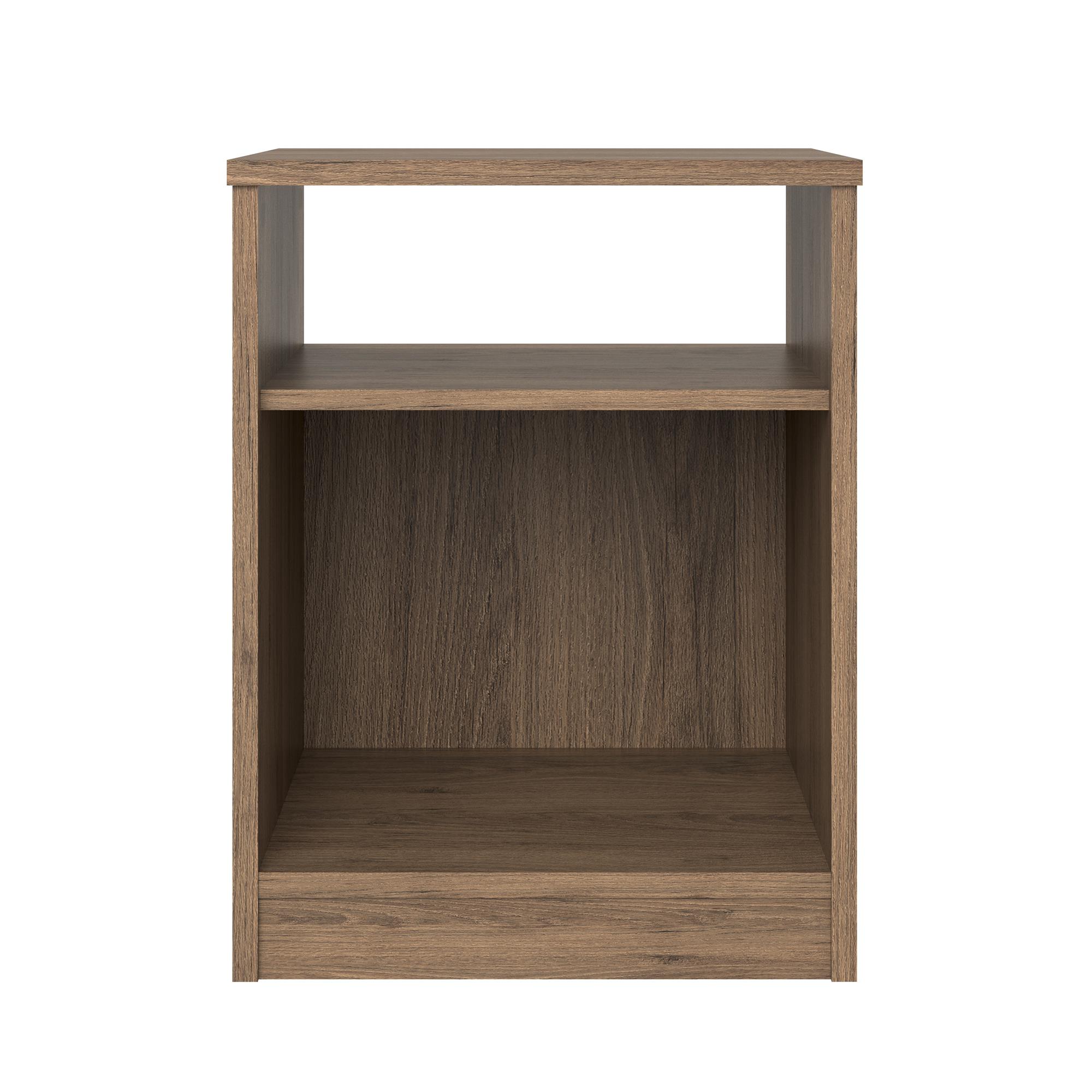 Mainstays Classic Open Shelf Nightstand, Rustic Oak - image 4 of 5