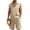 Khaki., variant on HBGVBA Mens Shorts Set Sleeveless Button Collared Shirt Tank Top Elastic Waist Casual Outfit Set