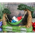 thumbnail image 7 of Whimsical Bookworm Gnome Sleeping On Hammock by Forest Trees Figurine Decor, 7 of 7