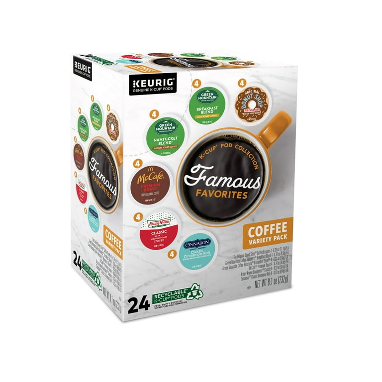 Keurig Famous Favorites Variety Pack Medium Roast K Cup Coffee Pods 24 Count