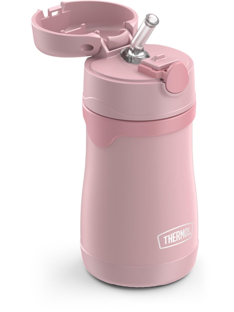 Thermos Baby Vacuum Insulated Stainless Steel Straw Bottle, 10oz, Rose