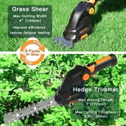 GARCARE 2 in 1 Grass Shears & Mini Hedge Trimmer, Cordless Handheld Bush Trimmer with 2000mAh Built-in Battery
