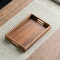 thumbnail image 4 of SHIMELE Wooden Tea Tray Dry Brewing Tray Cup Storage Organizer Candy Fruit Plate 40x30cm Brown Multifunctional Serving Tray for Home Tea Room, 4 of 6