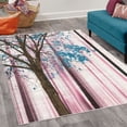 thumbnail image 2 of Autumn Decorative Rug, Picture of a Lonely Tree Leaves on an Abstract Woodland Background Print, Quality Carpet for Bedroom Dorm and Living Room, 6 Sizes, Pale Pink, by Ambesonne, 2 of 4