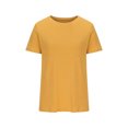thumbnail image 4 of Htigea Womens 3/4 Sleeve Shirts Women's Classic Comfort Round Neck T-Shirt Solid Color Basic Knit Loose Blouse Tops Fall Savings Yellow,XL, 4 of 5