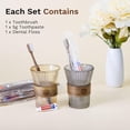 thumbnail image 3 of Disposable toothbrush with toothpaste, travel toothbrush set, individually packaged, brown, with dental floss pick, suitable for hotels, homes, camping, travel (100 pack), 3 of 4