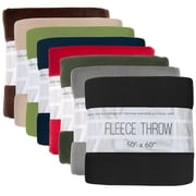24 pack Trail maker 60”L x 50”W Solid Color Hypoallergenic Fleece Throw Blankets in Assorted Colors