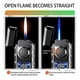 thumbnail image 3 of Smart Flame Lighter - 4 Ignition: Voice Control, Airflow, Tap, Gravity - Type-C Rechargeable Dual Flame Refillable Lighter with LED Display and Lights, 3 of 5