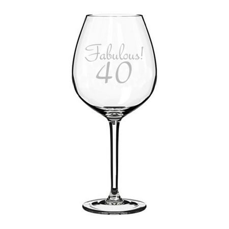 

Wine Glass Goblet Fabulous 40 40th Birthday (20 oz Jumbo)