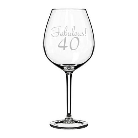 

Wine Glass Goblet Fabulous 40 40th Birthday (20 oz Jumbo)