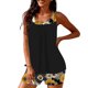 thumbnail image 4 of Traje de Baño de Mujer con Pantalones Cortos Torso Largo Cintura Alta Dos Piezas, Modesto Fluido Impreso Traje de Baño de Control Del Estómago para la Piscina de la Playa Verano, 4 of 6