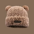thumbnail image 6 of Fashion Casual Cute Bear Ear Autumn Winter Ear Protection Women Bonnet Caps Beanie Hat Plush Hat Skullcap PINK, 6 of 8