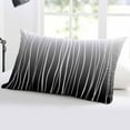 thumbnail image 5 of Black White Throw Pillow Cover 16 x 24 Inch Decorative Pillow Cover Ombre Gradient Striped Minimalist Texture Lumbar Pillowcase Seasonal Rectangle Cushion Case for Couch Sofa Bed Living Room, 5 of 7