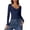 Blue, variant on Vivianyn HD Women's Sweetheart Neck Long Sleeve Top, Casual Fitted Blouse,Blue,Size S-XL
