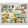 thumbnail image 1 of Retro Tapestry, Grunge Style Collage Print of Old Torn Posters Magazines Newspapers Paper Art Print, Wall Hanging for Bedroom Living Room Dorm Decor, 60W X 40L Inches, Multicolor, by Ambesonne, 1 of 2