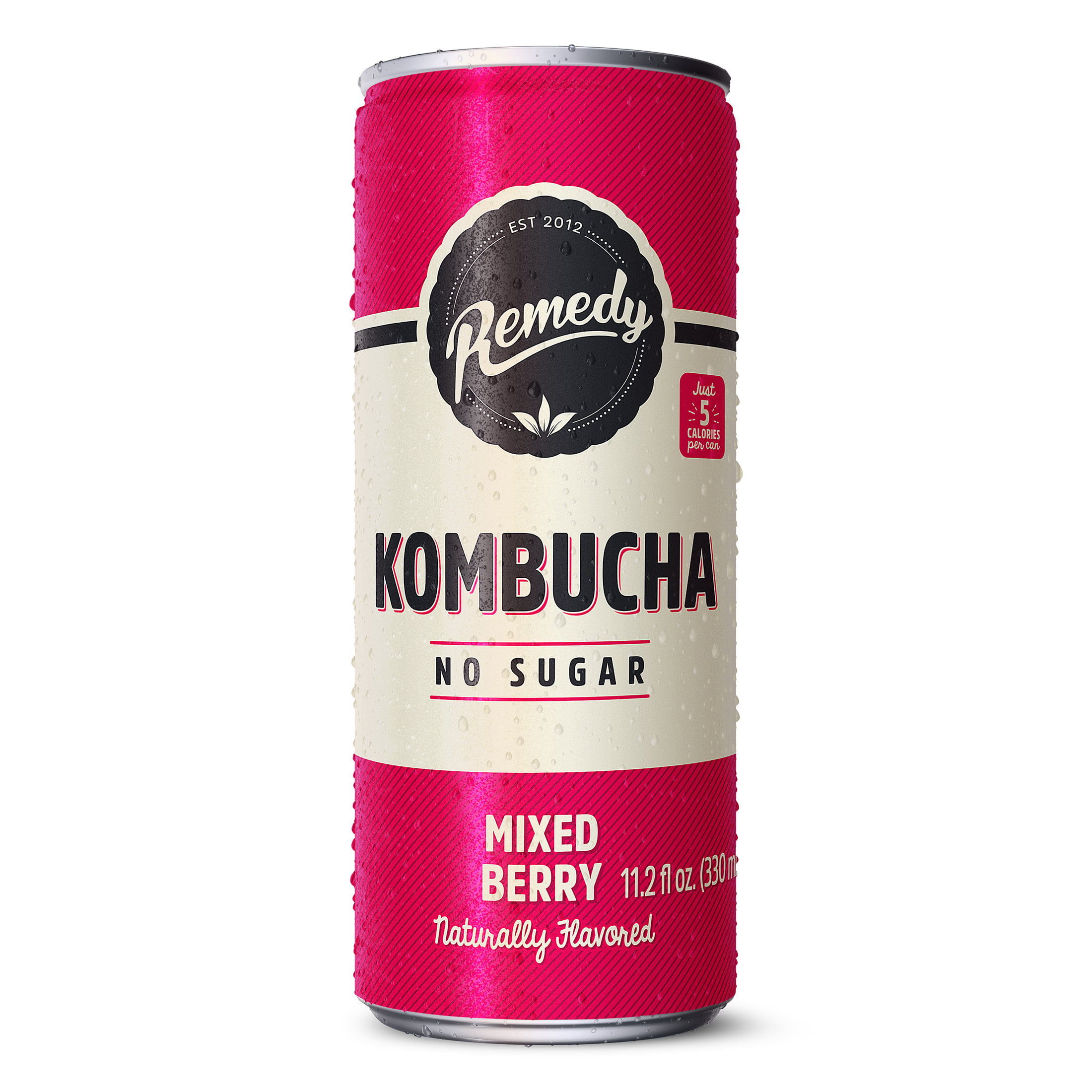 Remedy Kombucha Mixed Berry Low Calorie Sugar Free Kombucha, 11.2 oz Can