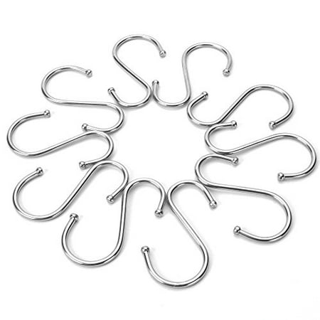 S Shaped Metal Hooks Clip, S Shaped Hooks Stainless Steel Metal Hangers Suitable Indoor Outdoor Bathroom Kitchen Lights Hanging Hooks Diy Crafts Key C