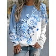 thumbnail image 4 of Floral Hoodie Women Fashion Hoodies Flower 3d Print Round Neck Long Sleeve Hoodie Elegant Harajuku Sweats Gym Tracksuit Clothing, 4 of 4