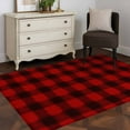 thumbnail image 4 of Christmas Farmhouse Washable Area Rug 2.7 x 5 ft Classical Red Black Buffalo Plaid, Soft Non Slip Rugs Stain Repellent Indoor Felt Carpet for Living Dining Room Bedroom Home Office, 4 of 9