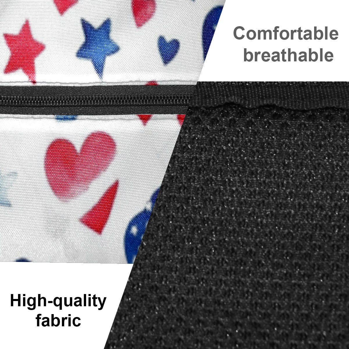 Pickleball Bags for Men Women Pickleball Backpack with Large Capacity Lightweight Adjustable Pickleball Sling Bag Hold Paddles, Balls, Accessories Red, White And Blue Heart And Star Pattern