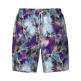 thumbnail image 5 of Rocae Purple Marble Texture for Men's Swim Trunks Quick Dry With Two Side Pockets and One Lined Patch PocketXX-Large, 5 of 9