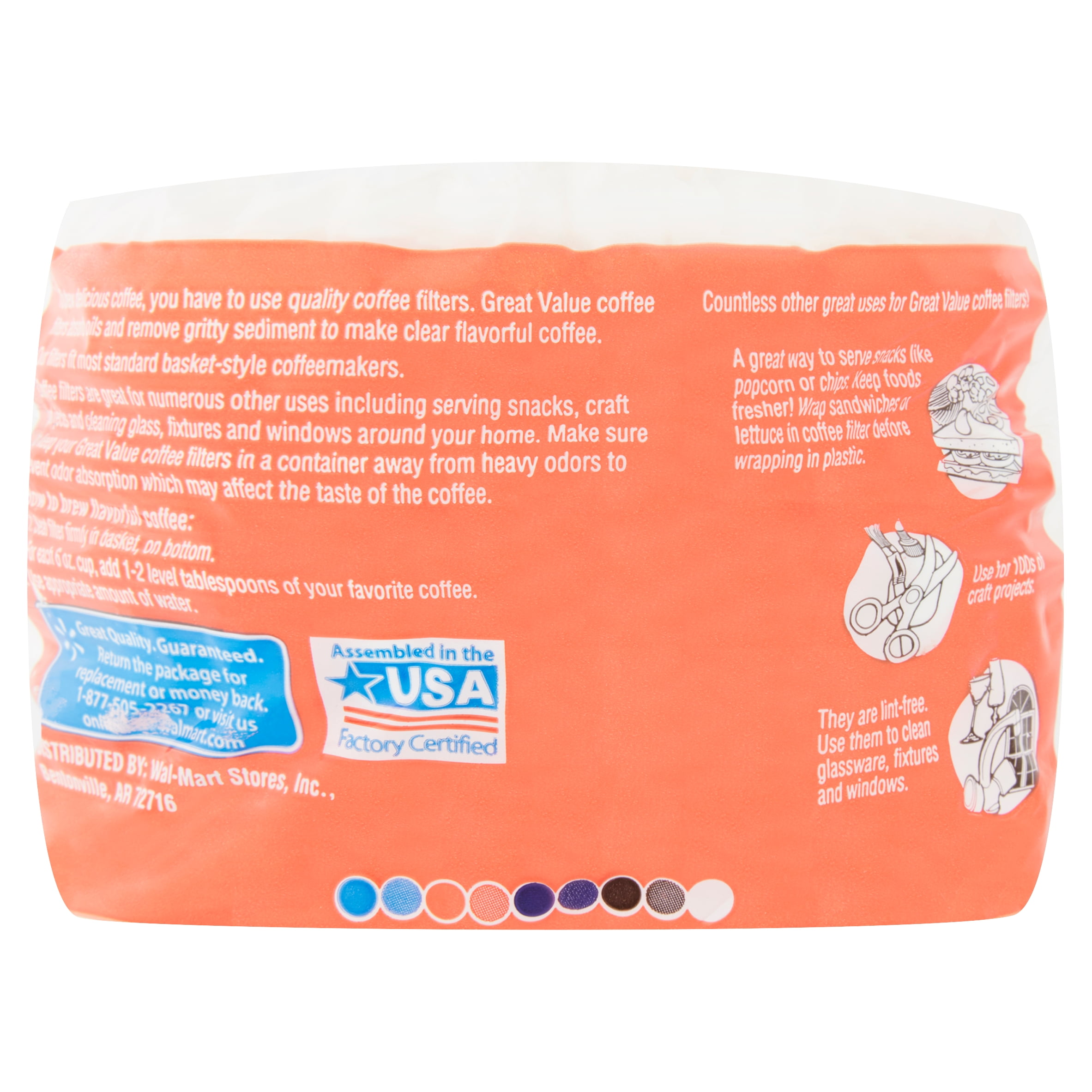 (6 pack) Great Value White Basket Coffee Filters, 200 Count