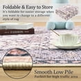 thumbnail image 7 of FULIE 5'x7'Boho Rug Non-Slip Are Rug for Living Room Floral Floor Carpet for Bedroom,Purple, 7 of 7