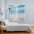 thumbnail image 4 of Ocean Beach Kitchen Curtains 63 Inch Length, Natural Blue Sea Waves Sky Cloudy Scenery Grommet Top Bedroom Living Room Curtains, Light Filtering Cafe Curtain Drapes 2 Panels Set 84''x63'', 4 of 9