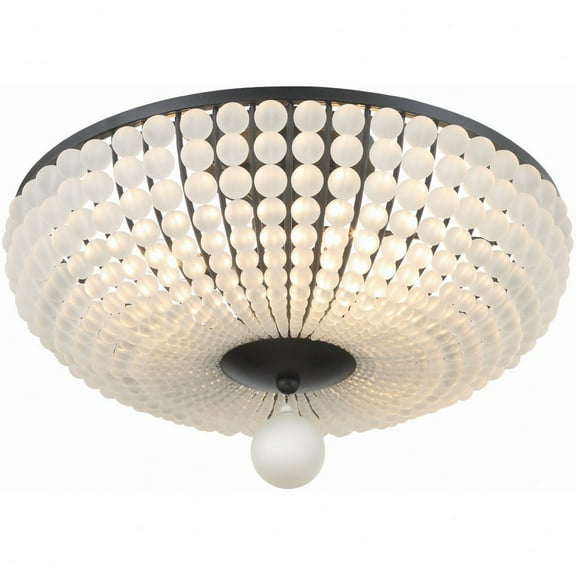 Crystorama Lighting Bella 4 Light Matte Black Ceiling Mount - 18"W x 12"H
