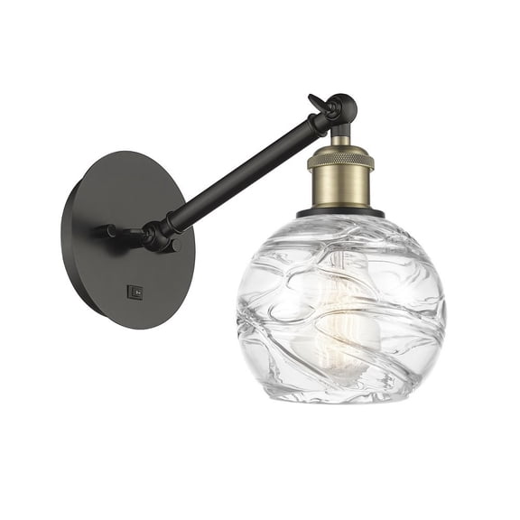 317-1W-BAB-G1213-6-LED-Innovations Lighting-Athens - 1 Light Small Wall Sconce In Industrial Style-10.38 Inches Tall and 6 Inches Wide Black Antique