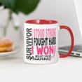 thumbnail image 4 of CafePress - Survivor 4 Breast Cancer Shirts And Gifts Large Mu - 11 oz Ceramic Mug - Novelty Coffee Tea Cup, 4 of 6