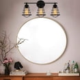 thumbnail image 3 of 3-Light Industrial Vanity Light Metal Cage Wall Sconce Bathroom Lighting, 3 of 9