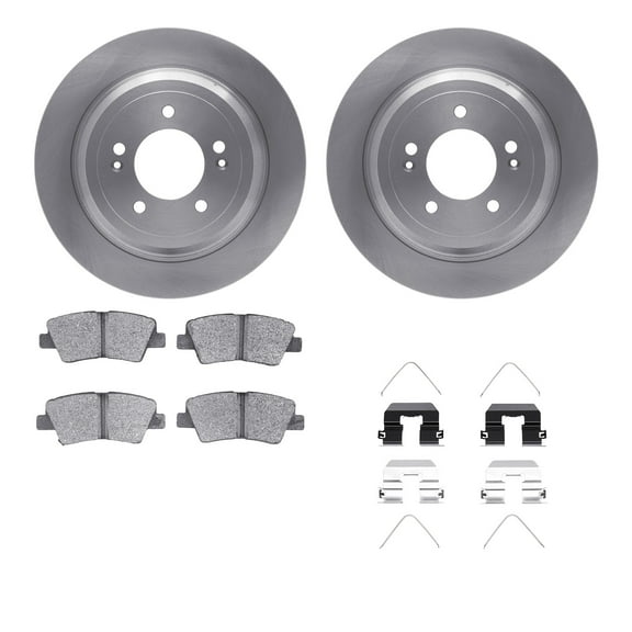 Dynamic Friction Company Rear Brake Rotors with 5000 Advanced Brake Pads includes Hardware 6512-21200