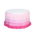 thumbnail image 3 of Efavormart 14ft Gradient Pink Chiffon Ruffled Tutu Table Skirt with Satin Backing, 5-Tier Ombre Table Skirting, 3 of 11