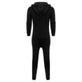 thumbnail image 5 of Men's -Lined Hooded Zip-Up Jumpsuit, Casual Spliced Print One-Piece Sweatsuit for Autumn Winter, Solid Color, 5 of 7