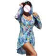 thumbnail image 1 of Trajes de Baño de Bikini de Mujer con Correas Impresas V Sexy Split Set de Tres Piezas, Diseño de Corte Alto para la Piscina de Playa Y las Vacaciones de Verano, 1 of 9