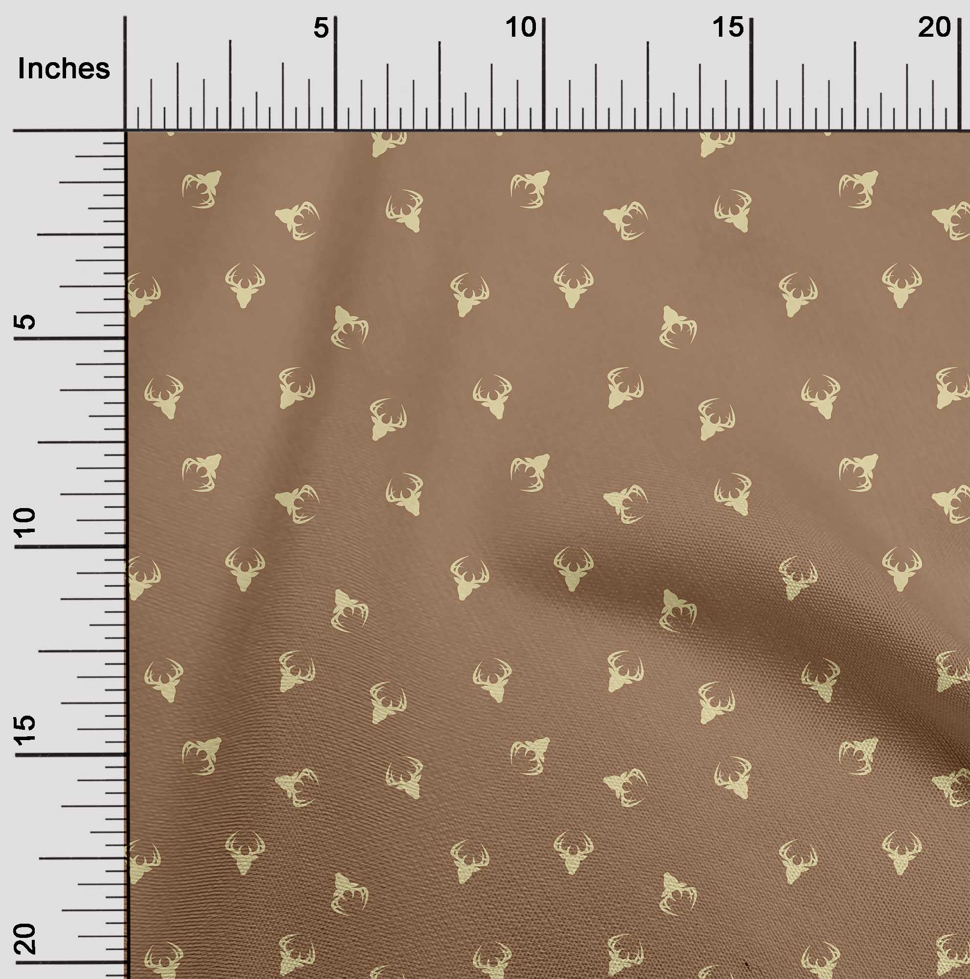 oneOone Cotton Flex Brown Fabric Christmas Quilting Supplies Print Sewing Fabric By The Yard 40 Inch Wide